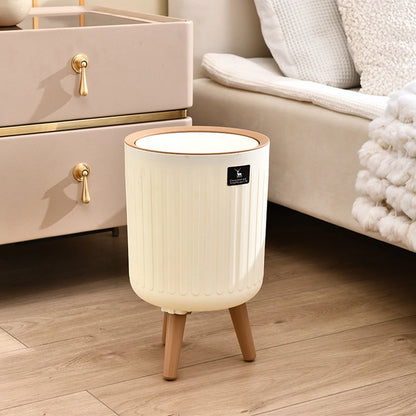 7L/10L Rolling Cover Trash Can High Foot Toilet Trash Bin anti odor  Kitchen Garbage Cube Bathroom Wastebasket