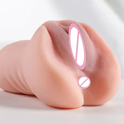 Lifelike Vagina Sex Toy 2 in 1 Silicone Toys Male Masturbation Cup 18+ Xxx Pocket Pussy Penis Exerciser Anal Sex Toys