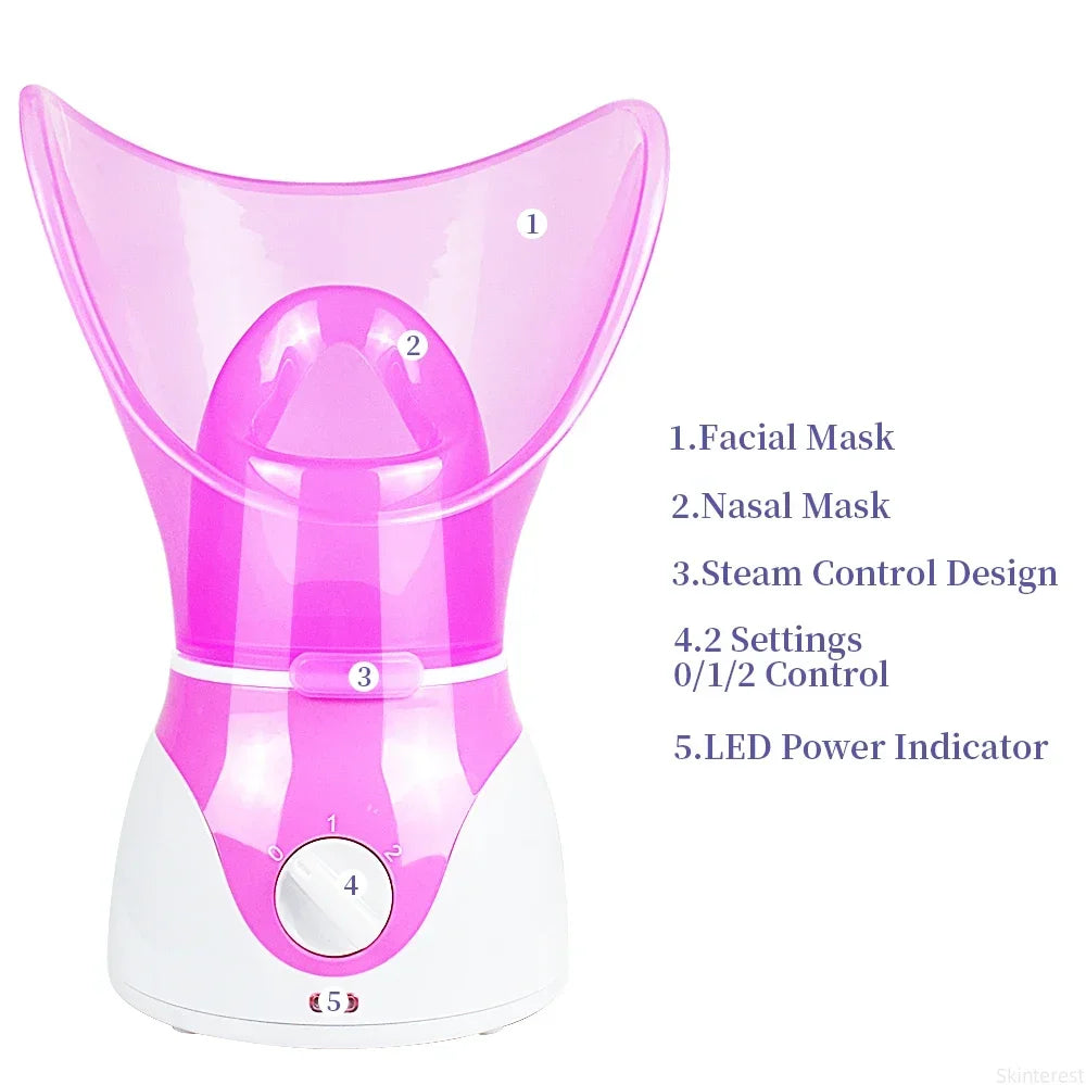 Multi-function Facial Steamer Humidifier Sprayer Moisturizing  Beauty SkinCare Deep Cleanse SPA Nano Ionic Hot Mist Face Steamer