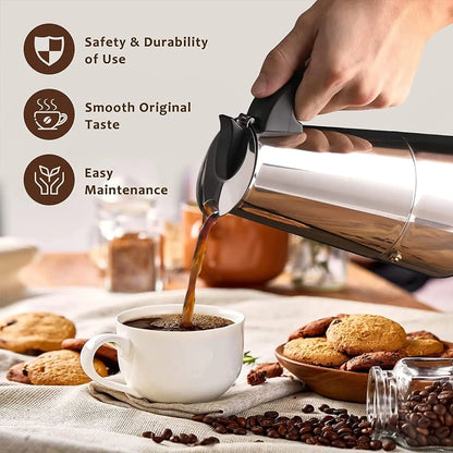 4/6/9 Cups Moka Pot Caffe Machine Espresso Cups Coffee Makers Latte Percolator Stove Top Moka Coffee Maker