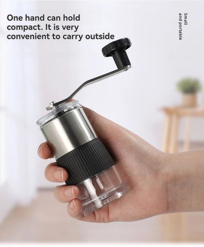 New Mini Hand Shake Manual Grinding Convenient Stainless Steel Ceramic Core Coffee Bean Grinder Visual Coffee Machine