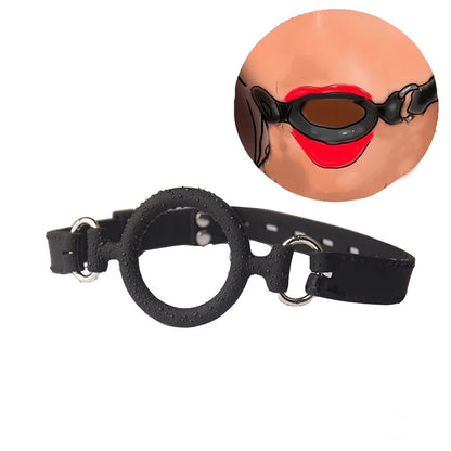 Full Silicone O Ring Gag Strap,Open Mouth Bite Gag,Fetish Oral Fixation BDSM Toys,Sex Slave Bondage Muzzle SM Couple Flirt Tools