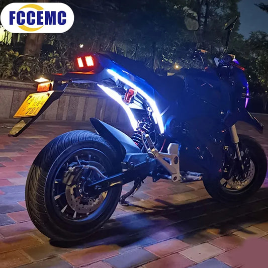 2pcs LED Motorcycle Turn Signal Lights, Waterproof Flowing Brake Light Strip, DRL Daytime Running Lights for Tail and Decoration