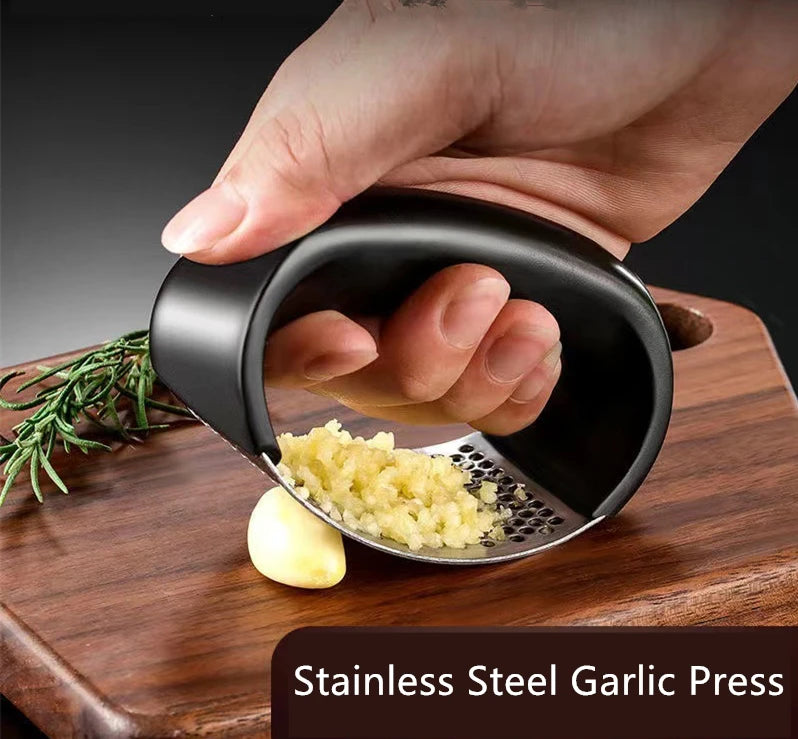 Stainless Steel Garlic Press Kitchen Garlic Press Manual Garlic Masher Kitchen Accessories Vegetable Home Gadget Accessories