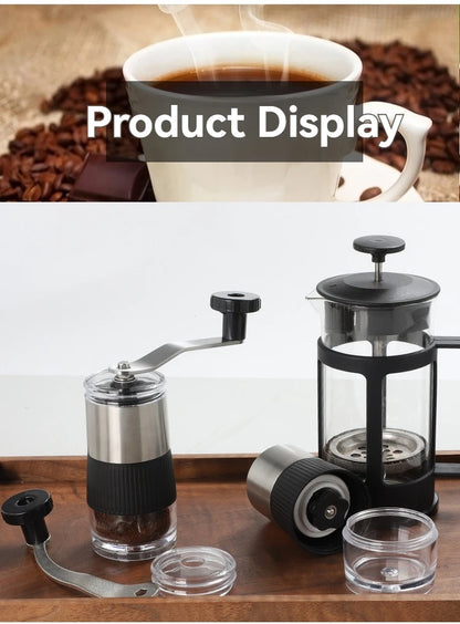 New Mini Hand Shake Manual Grinding Convenient Stainless Steel Ceramic Core Coffee Bean Grinder Visual Coffee Machine