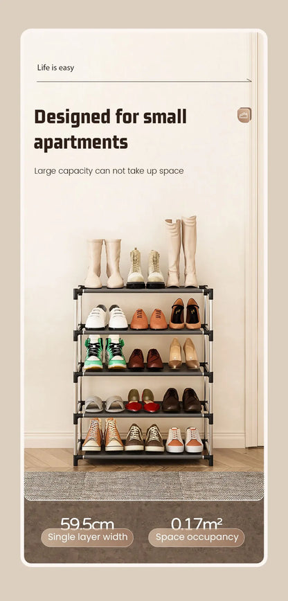 Fashion shoe rack metal simple shoe rack shoe storage rack bracket space saving living room black shoe rack