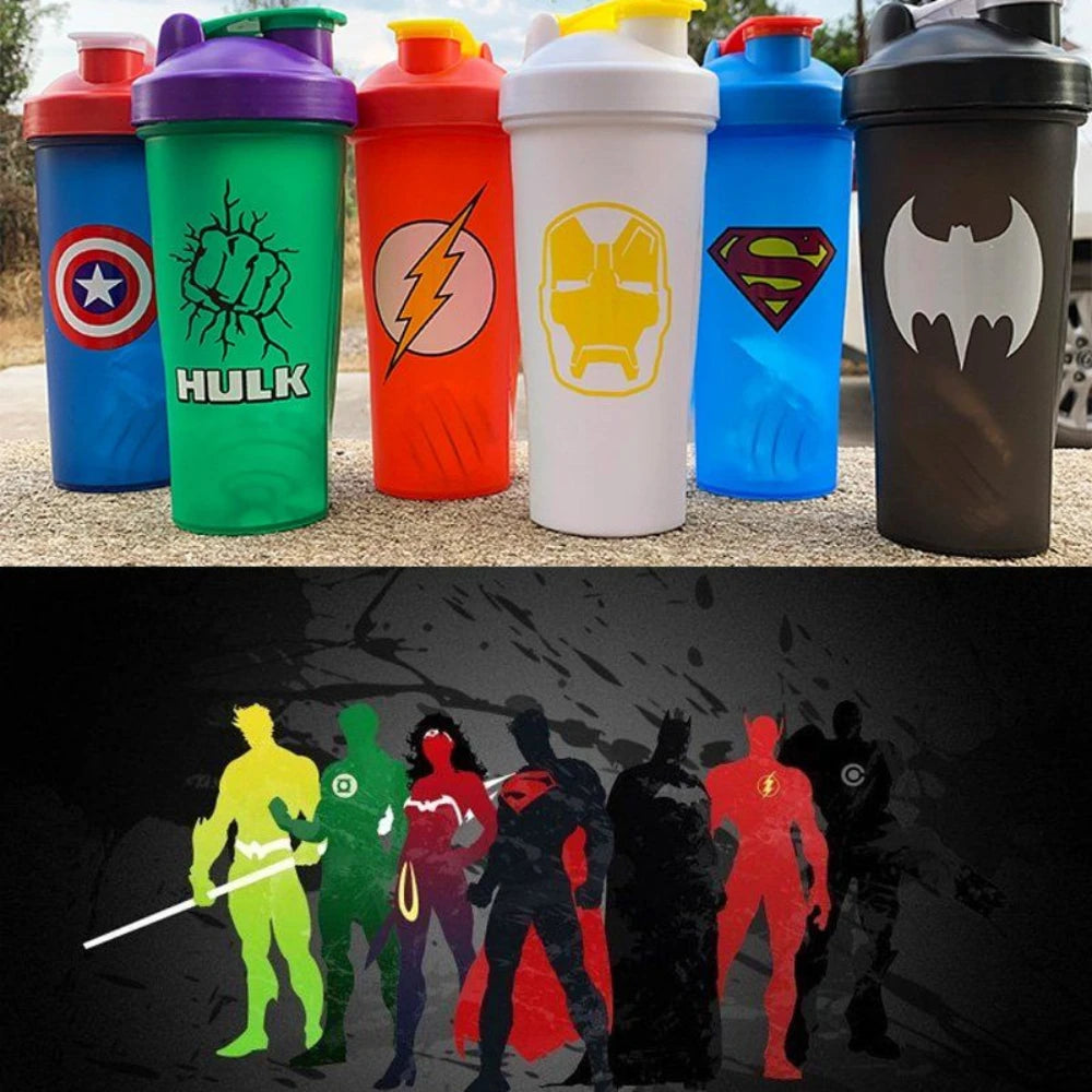 New 600ml Disney Batman Superman Shake Cup Home Large Capacity Protein Powder Plastic Cup Gym Sports Water Cup Film Peripheral