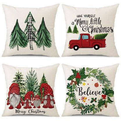 Merry Christmas Cushion Cover Pillowcase Christmas Decorations for Home Ornament Christmas Decor