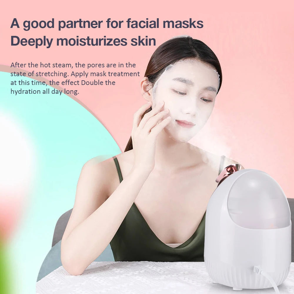 Face Steamer Cold Hot Nano Mist Sprayer Facial Ozone Vaporizer Deep Hydrating Cleansing Facial Humidifier Beauty Skin Care Tools