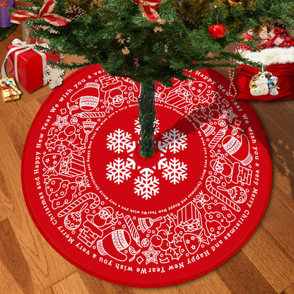 72/92/122Cm Christmas Tree Skirt Red Christmas Tree Foot Cover Santa Claus Snowflake Christmas Tree Carpet Base Mat Decorations