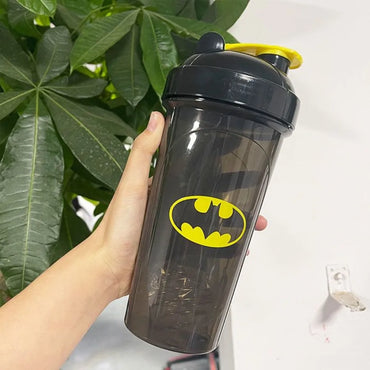 New 600ml Disney Batman Superman Shake Cup Home Large Capacity Protein Powder Plastic Cup Gym Sports Water Cup Film Peripheral