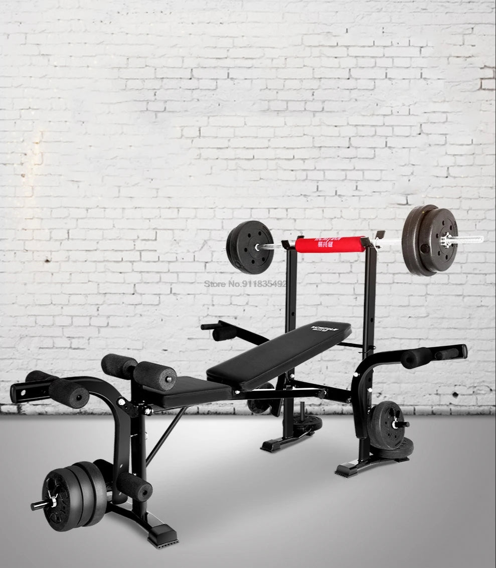 Home Multifunctional Dumbbell Training Fitness Equipment Weight Bench Press Squat Rack Barbell Bench Press