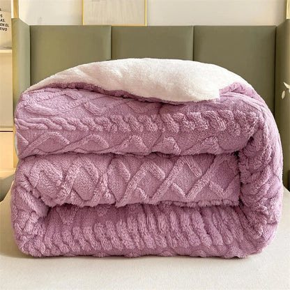 High End Thickened Winter Warm Blankets for Beds Artificial Lamb Cashmere Weighted Blanket Thicker Warmth Duvet Quilt Comforter