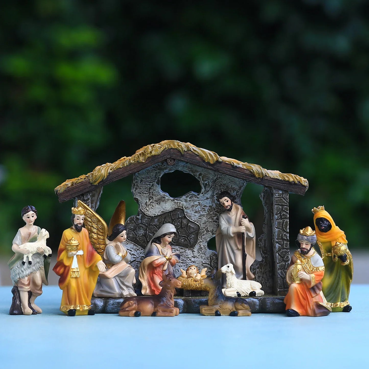 Scene of the Birth of Jesus Statue Set, Nativity Manger, Resin Crafts, Home Ornament Figures, Christmas Decoration