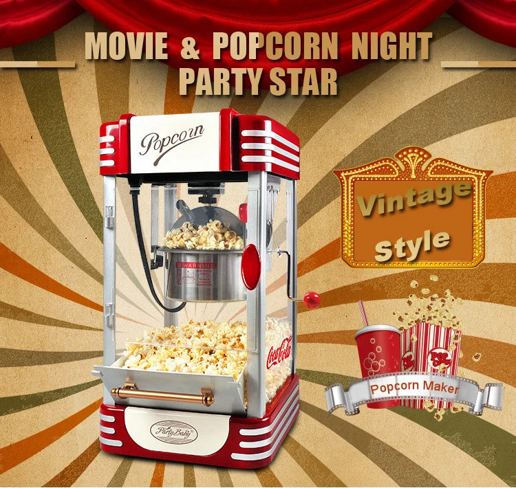 Household Small Hot Air Popcorn Maker Electric Popcorn Popper for Party