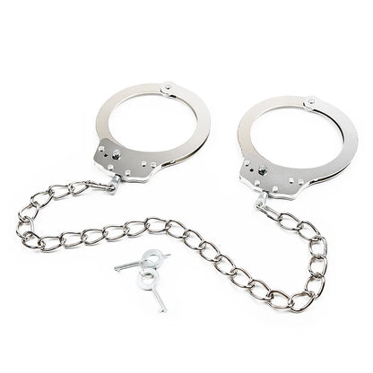 Stainless Steel Handcuffs BDSM Bondage Set Adjustable Metal Ankle Cuffs Chain Fetish Restraints Sex Toys For Couples