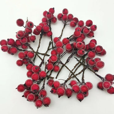 (10pcs/pack) 4 * 7cm Christmas Berry Flower Bundle Crystal Berry Imitation Fruit Xmas Tree Decoration Wedding Decoration Wreath