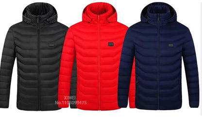 Self Heating Jacket Men Women 21 Areas USB Electric Heated Jacket Washed Ski Camping Hiking Winter Down Jacket Heated Clothing