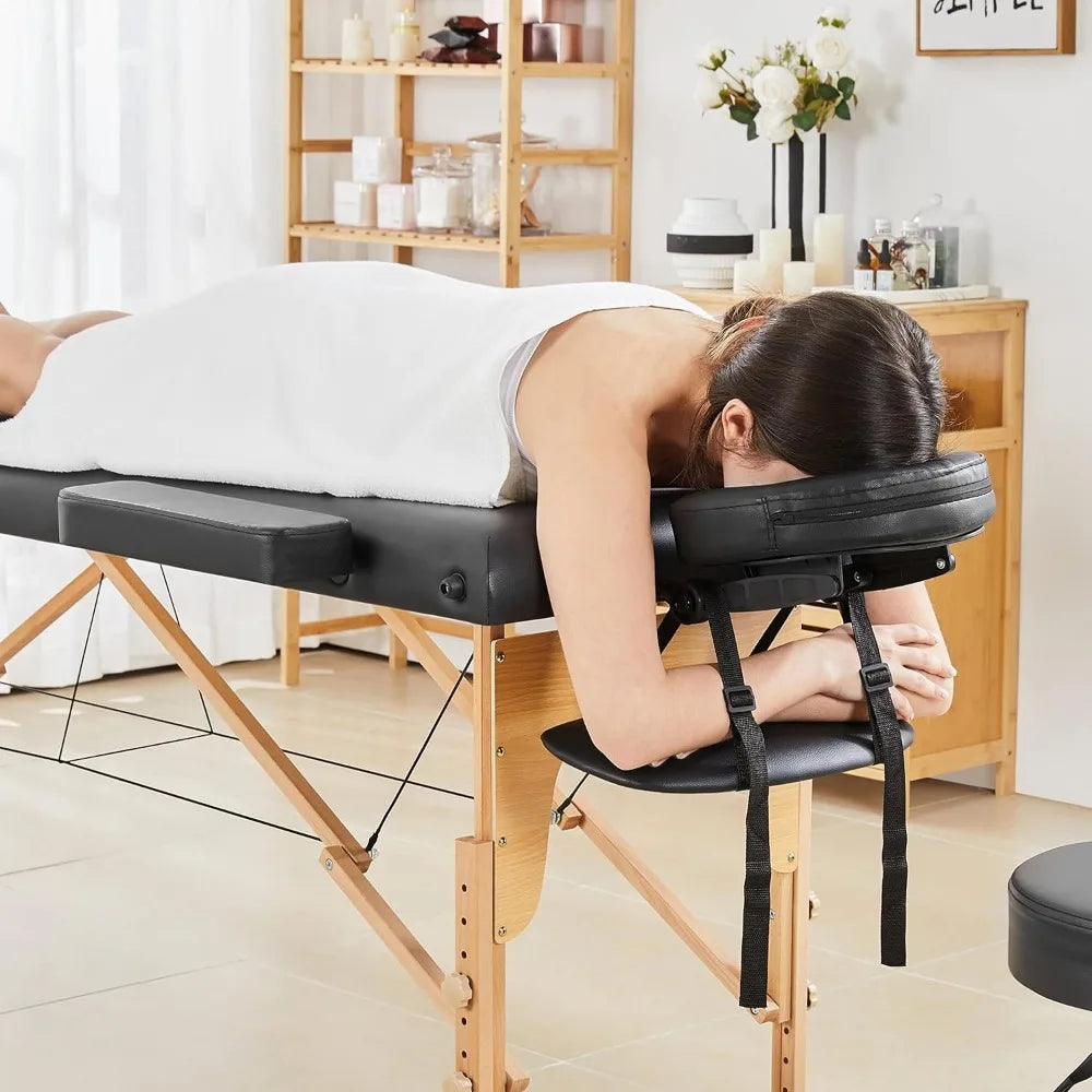 Portable eyelash bed massage table, used for eyelash extension, beauty, tattoo stand, and hydrotherapy with adjustable height