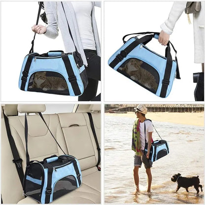 Cat Carrier Soft-Sided Pet Travel Carrier for Cats, Dogs Puppy Comfort Portable Folding Pet Carrier