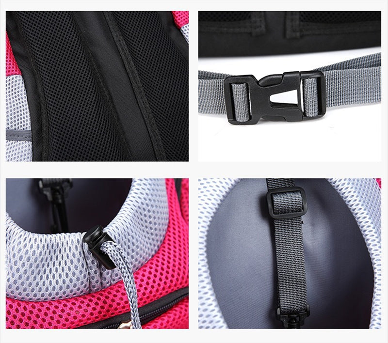 New Double Shoulder Portable Travel Backpack Outdoor Pet Dog Carrier Bag Pet Dog Front Bag Mesh Backpack