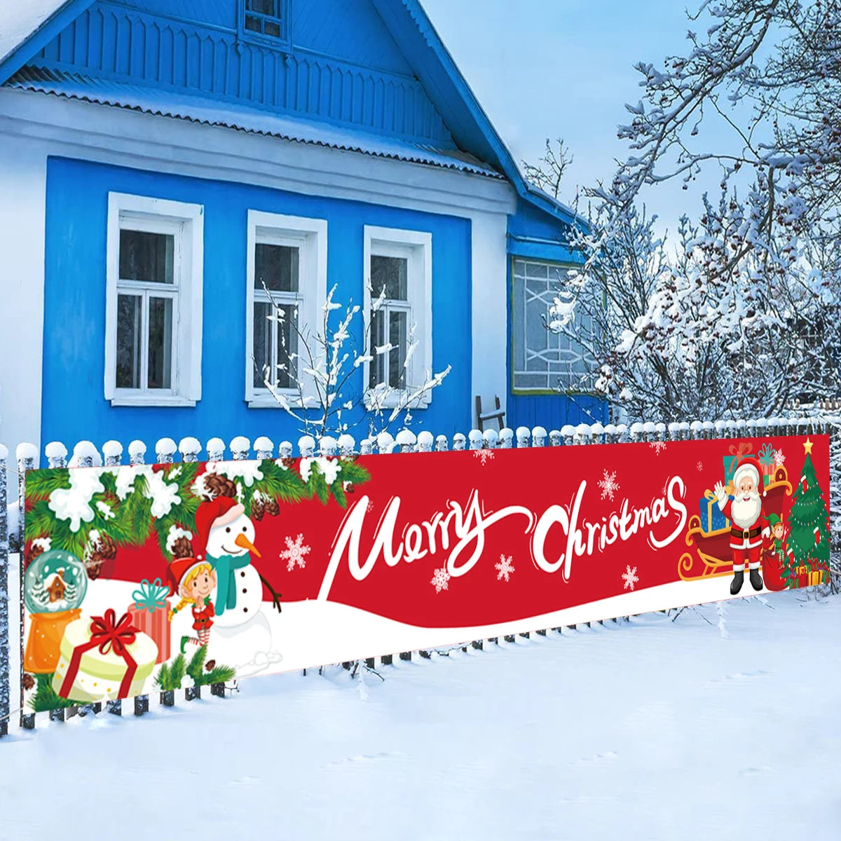 Christmas Outdoor Banner Merry Christmas Decoration for Home Christmas Outdoor Decor