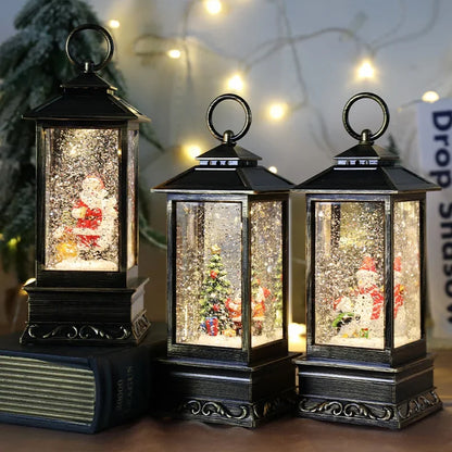 New Christmas Decoration New Year Gift, Windshield Music Box Snowy Medium Santa Claus Phone Booth Water Lamp Decoration