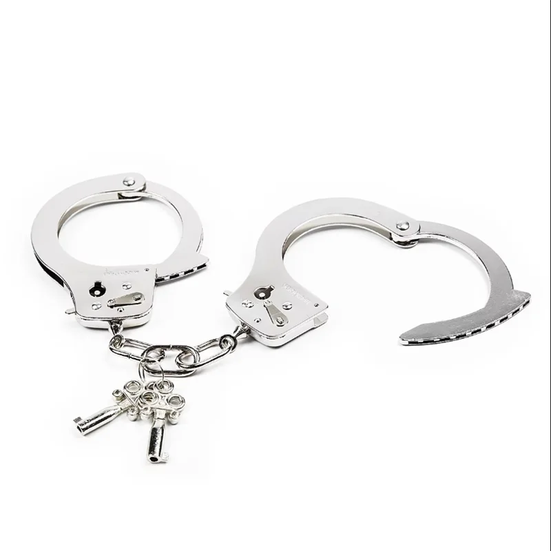 Stainless Steel Handcuffs BDSM Bondage Set Adjustable Metal Ankle Cuffs Chain Fetish Restraints Sex Toys For Couples