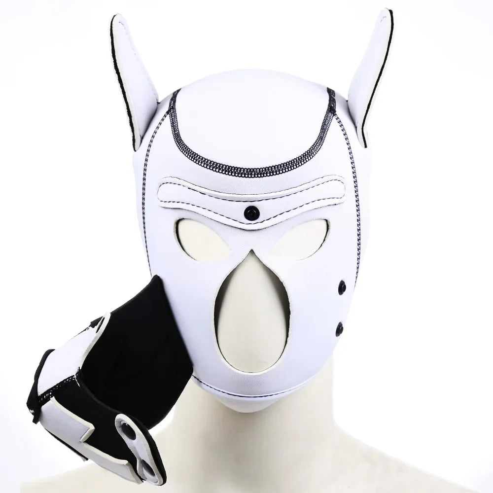 Detachable Mouth Gag Hood, Puppy Play Mask, BDSM Bondage Fetish Toys for Women Men