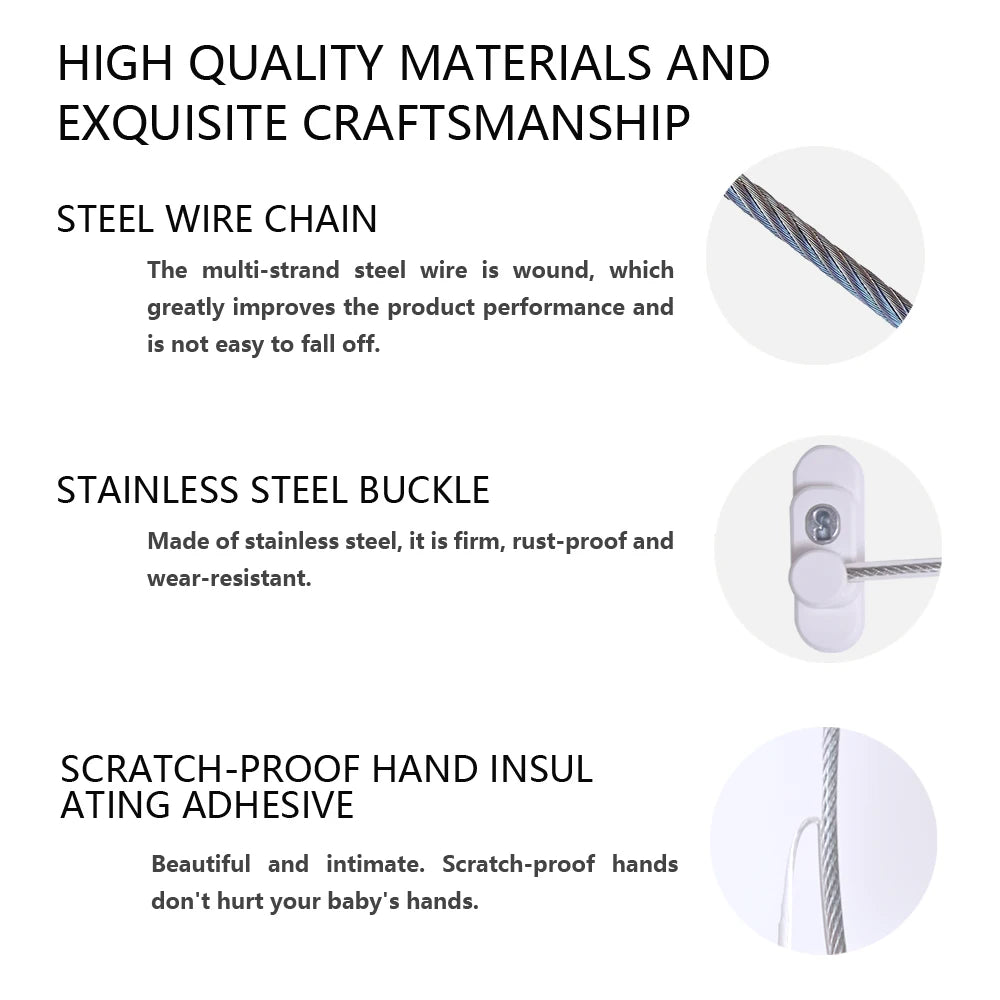 Child Safety Lock Window Lock Stainless Steel Cable Use Screws To Fix Baby Safety Accessories Security Protection