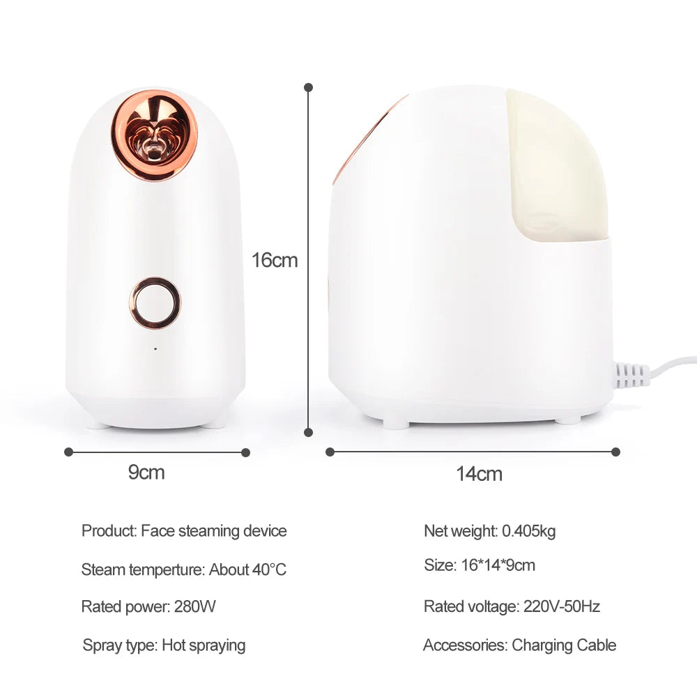 Facial Steamer Nano Ionic Hot Mist Face Steamer Home Sauna SPA Face Humidifier Atomizer for Women Men Moisturizing Unclogs Pores