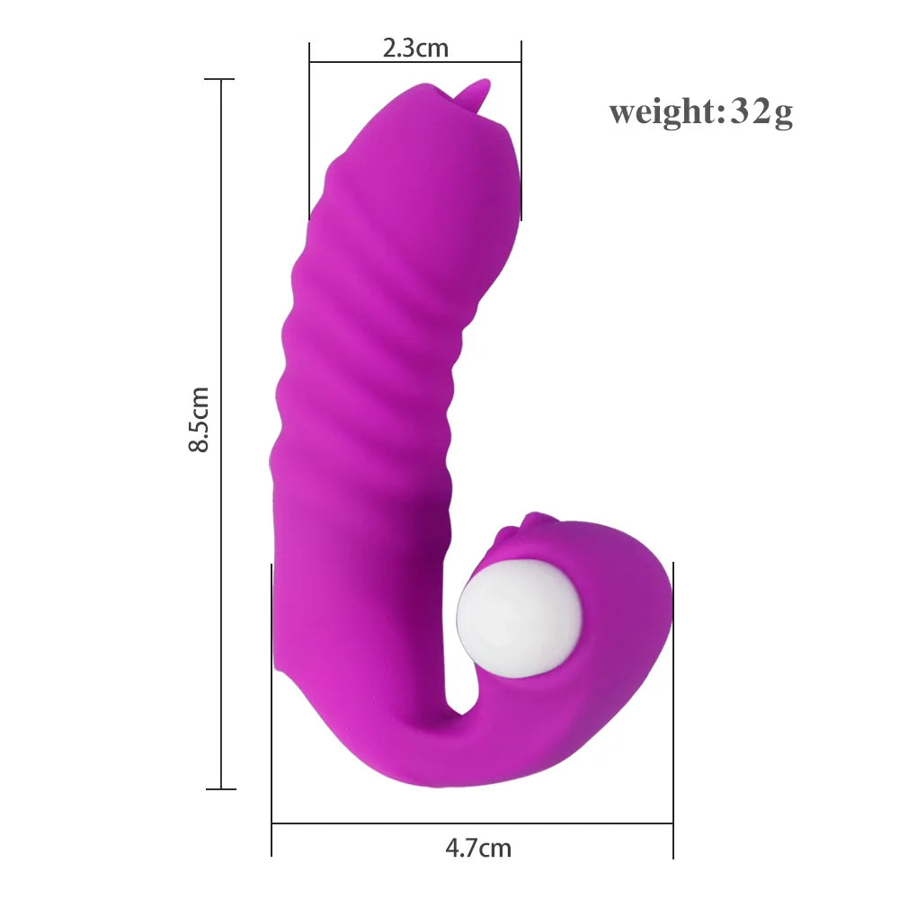 Finger Sleeve Vibrator Female Masturbator Clit Stimulate Tongue Licking Massager Erotic Exotic Accessories Sex Toys For Women 18