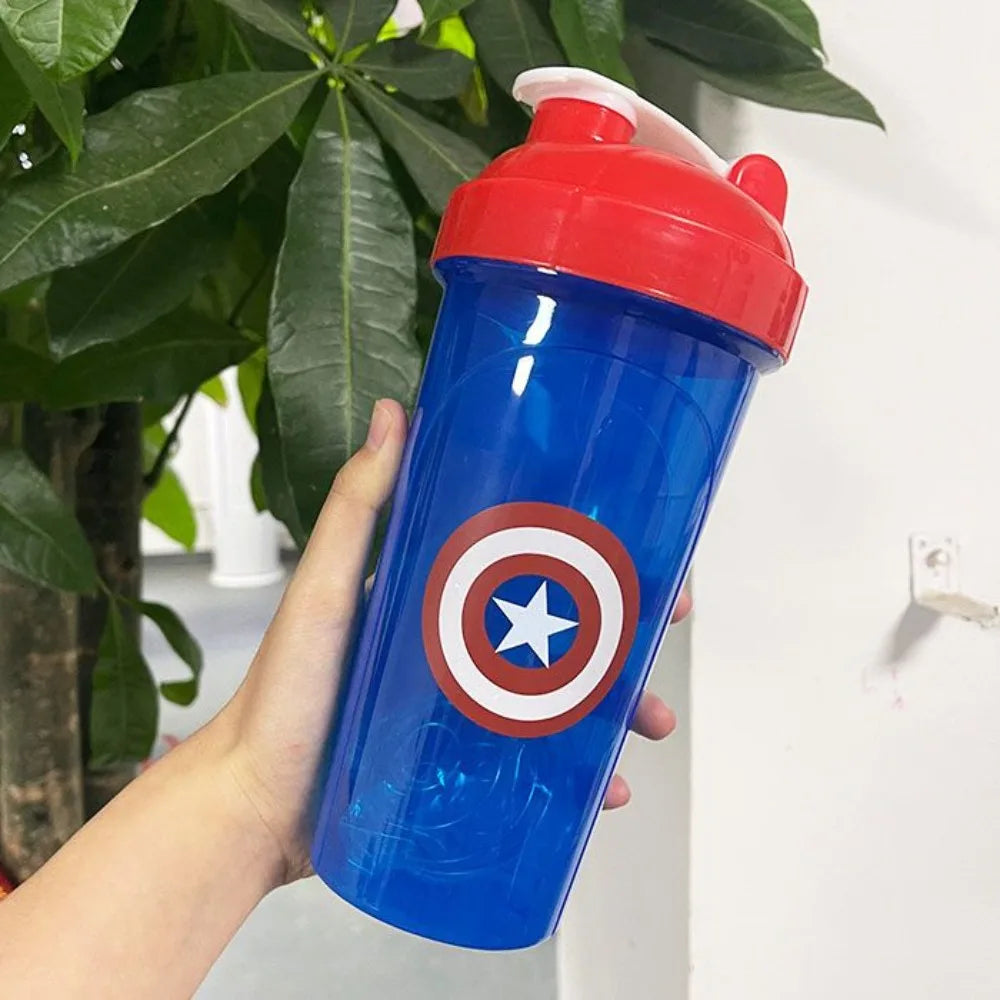 New 600ml Disney Batman Superman Shake Cup Home Large Capacity Protein Powder Plastic Cup Gym Sports Water Cup Film Peripheral