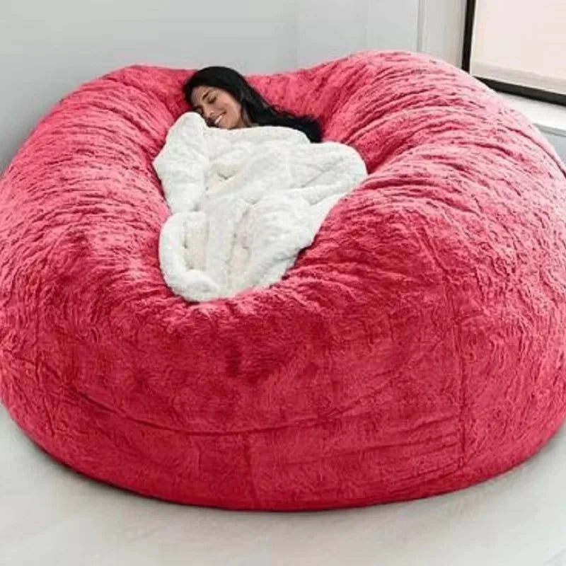 Lazy Sofa Foam Bed Bean Bag Double Triple Bedroom Plush Bean Bean Rice Fabric Recliner with Filling Jumbo Bean Bag