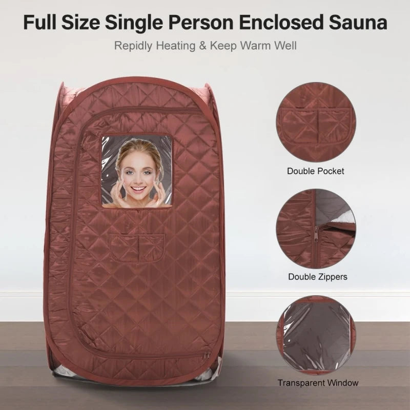 Portable Sauna Tent Foldable One Person Full Body Spa for Detox Therapy Without Steamer