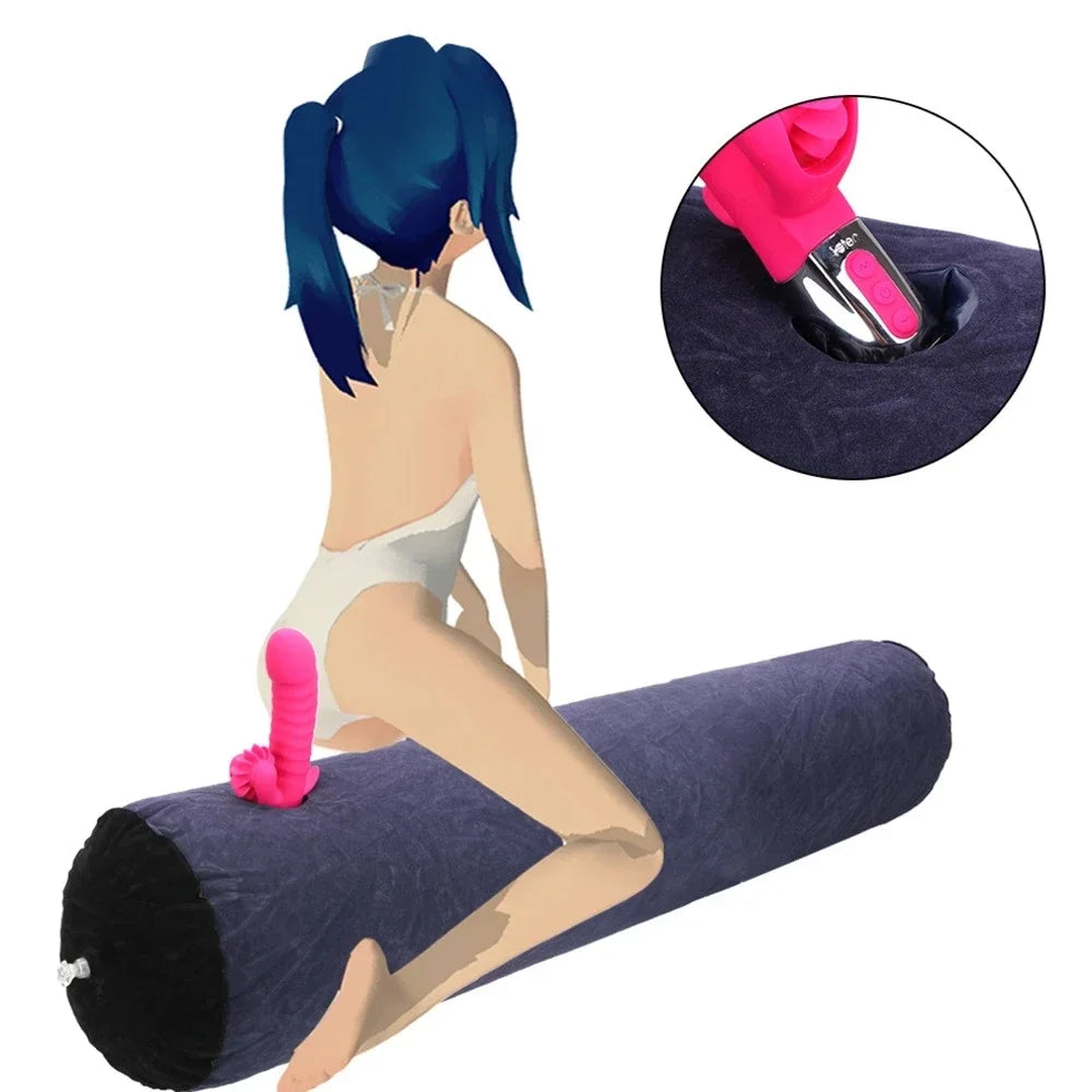 Dildo Vibrator Fixed Pillow Sex Machine with Hole Toy Female Masturbation Pillow Inflatable Cushion Hugging Orgasm Sex Toys