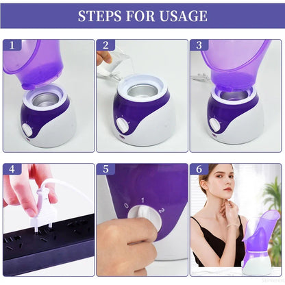 Multi-function Facial Steamer Humidifier Sprayer Moisturizing  Beauty SkinCare Deep Cleanse SPA Nano Ionic Hot Mist Face Steamer