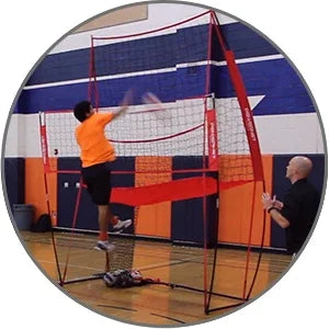 Volleyball Practice Net Station, 8 ft Wide by 11 ft High, Ball Return, Great for Hitting and Serving Drills, Perfect fo