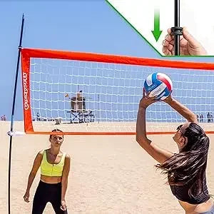 Freestanding Volleyball Training Net for Indoor or Outdoor Use - Instant Setup and Height Adjustable - 12 ft or 20 ft S