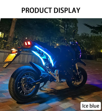 2pcs LED Motorcycle Turn Signal Lights, Waterproof Flowing Brake Light Strip, DRL Daytime Running Lights for Tail and Decoration