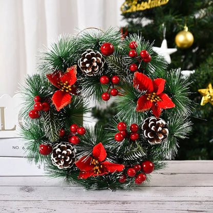 Christmas Holiday Art Wreath Decorative Simulation Door Wreath Christmas Decorations for Window Christmas Pendant