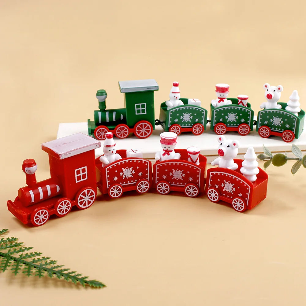 Plastic Christmas Train Christmas Decorations for Home Xmas, Noel Gifts Christmas Ornament New Year