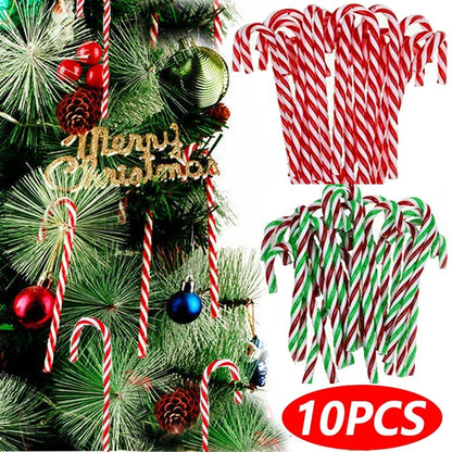 Christmas Candy Canes Acrylic Xmas Tree Hanging Twisted Crutch Pendant New Year Christmas Party Home Decoration Ornaments Gifts