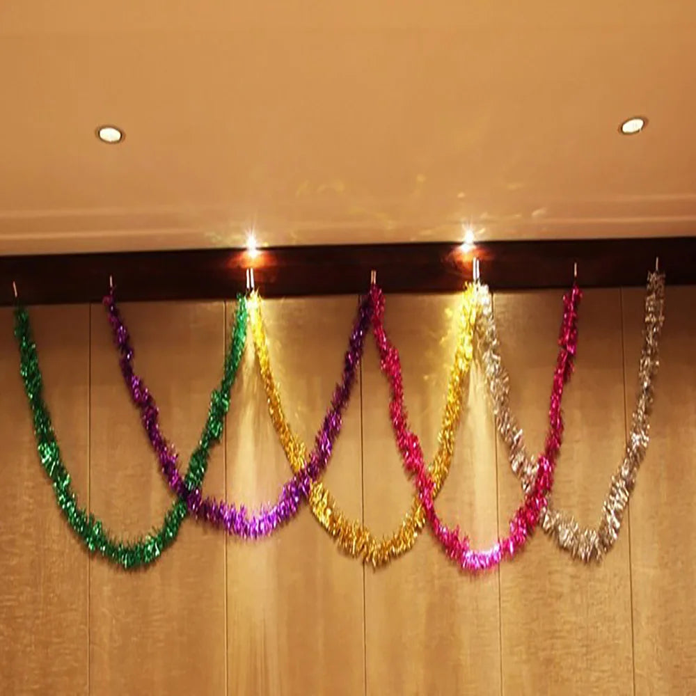 2m Christmas Garland, Gold, Silver, Red, Blue, Green,Santa Garland,Christmas Ornaments