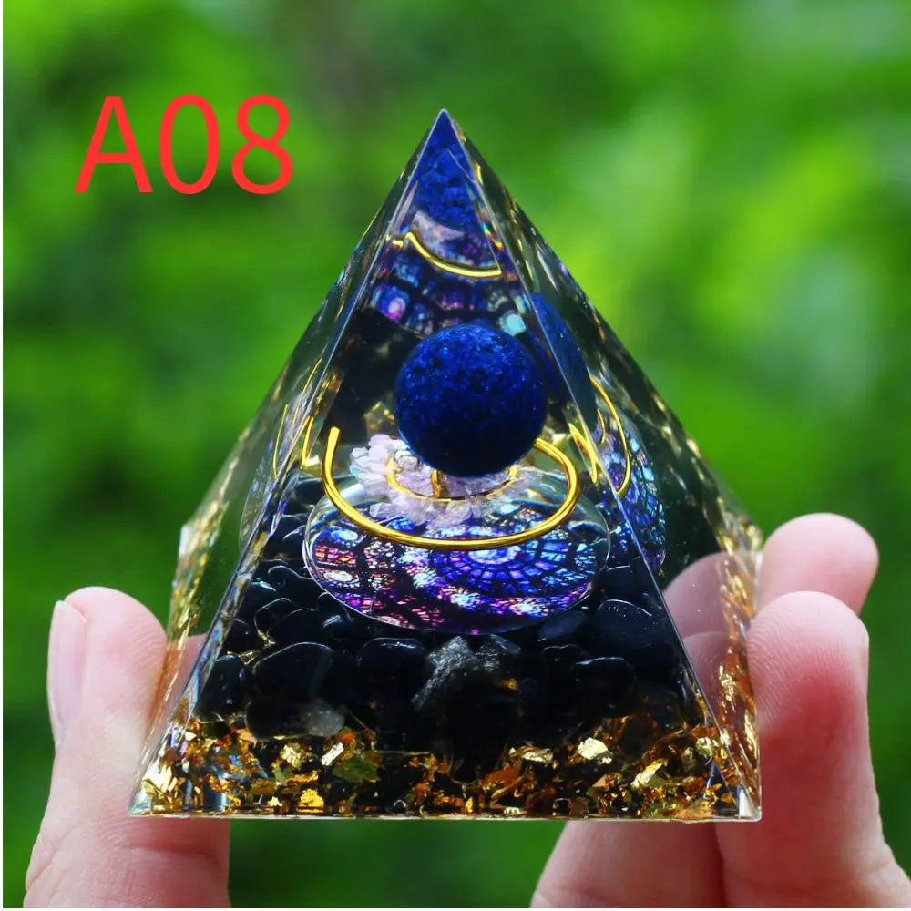 Crystals Stone Orgone Pyramid Energy Generator Natural Amethyst Peridot Reiki Chakra Meditation Tool Room Decor Christmas Gifts