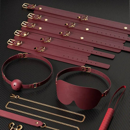 Adult SM Sex Products Kits Bondage Gear Collar Butt Oral Erotic Bundle Blindfold Whip Sex BDSM Sex Game for Couples