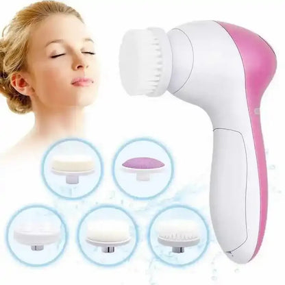 Facial Cleansing Brush Face Scrubber: 7 in 1 Electric Exfoliating Spin Cleanser Device Waterproof Deep Cleaning