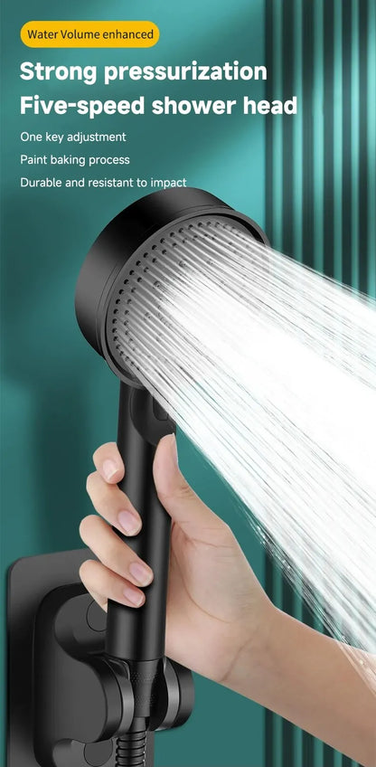 6 Modes Pressure Boost Shower Head Multifunction Adjustable Large Water Shower Nozzle Massage Bathroom Accessory