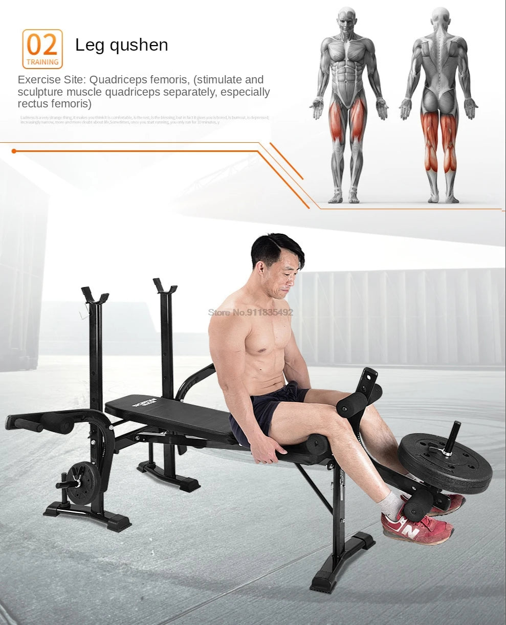 Home Multifunctional Dumbbell Training Fitness Equipment Weight Bench Press Squat Rack Barbell Bench Press