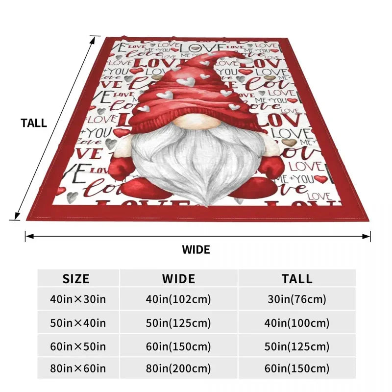 Christmas Gnome Knitted Blanket Valentine Love New Year Flannel Throw Blankets Summer Air Conditioning Lightweight Bedspreads